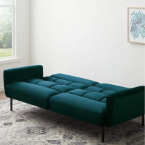 Raj Furniture Three Seater Wooden Sofa Cum Bed For Living Room, Green