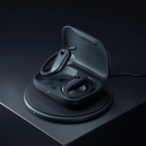 1More Fit Open Earbuds S50 Open Ear Wireless Earbuds with Bluetooth 5.3, Long Battery Life, IPX7 Water Resistance and Comfortable Fit, Grey