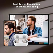 1More EVO EH902 With Strong Bluetooth 5.2 Connectivity, Long Battery Life, 42dB Noise Cancellation, Crystal Clear Calls And IPX4 Water Resistance, White