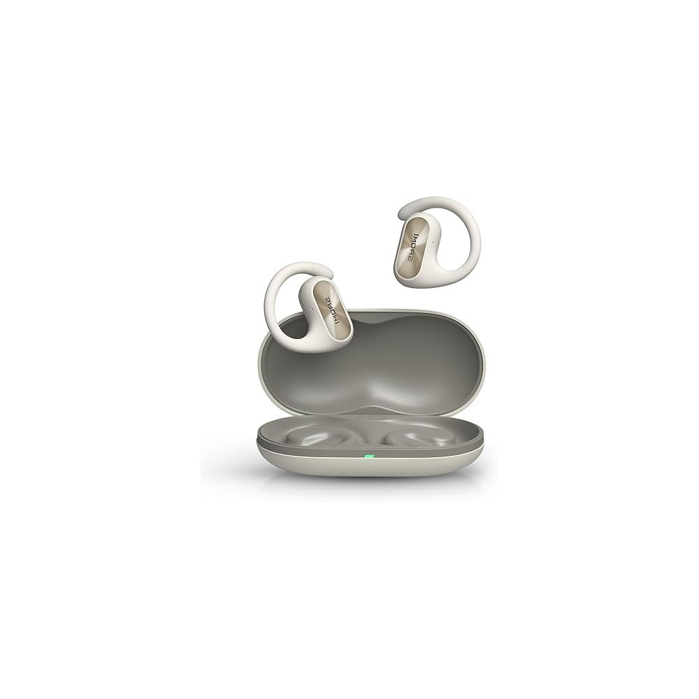 1More Fit SE S30 Open Ear Wireless Earbuds Noise Cancellation, Bluetooth 5.3, Water Resistance, 4 Microphones for Clear Calls and 30 Hours Battery, White