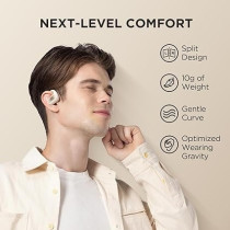 1More Fit SE S30 Open Ear Wireless Earbuds Noise Cancellation, Bluetooth 5.3, Water Resistance, 4 Microphones for Clear Calls and 30 Hours Battery, White