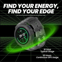 Amazfit Active Edge Smart Watch With 1.47 Inch Amoled Display, Health Tracking, 10 ATM Water Resistance, Long Battery Life And 130 Plus Sports Modes, Grey