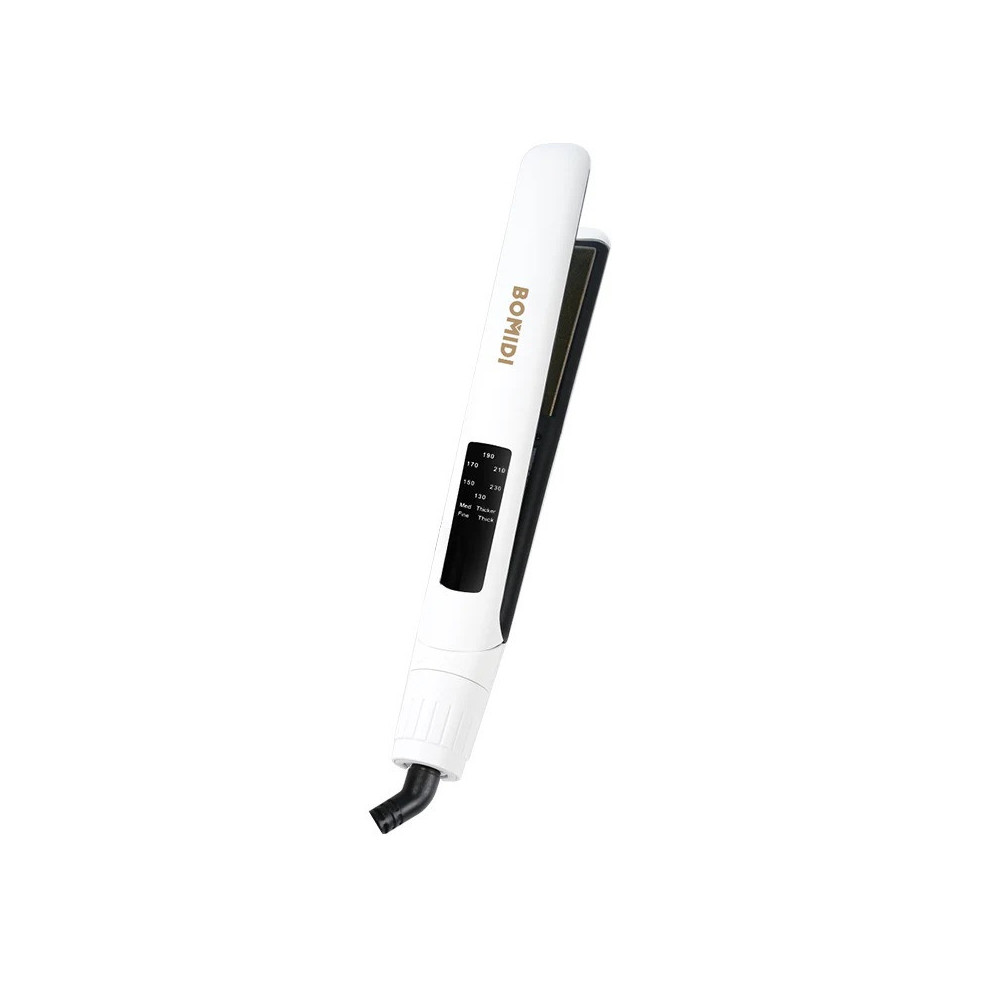 Bomidi HS2 Hair Straightener With Bottom Rotation Gear Adjustment, Smart Thermostat, MCH Tech 15 Second Rapid Heating and Smart Display, White