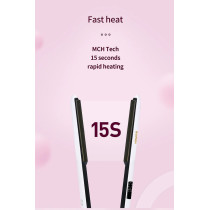 Bomidi HS2 Hair Straightener With Bottom Rotation Gear Adjustment, Smart Thermostat, MCH Tech 15 Second Rapid Heating and Smart Display, White