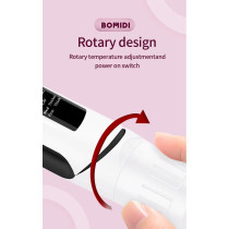 Bomidi HS2 Hair Straightener With Bottom Rotation Gear Adjustment, Smart Thermostat, MCH Tech 15 Second Rapid Heating and Smart Display, White