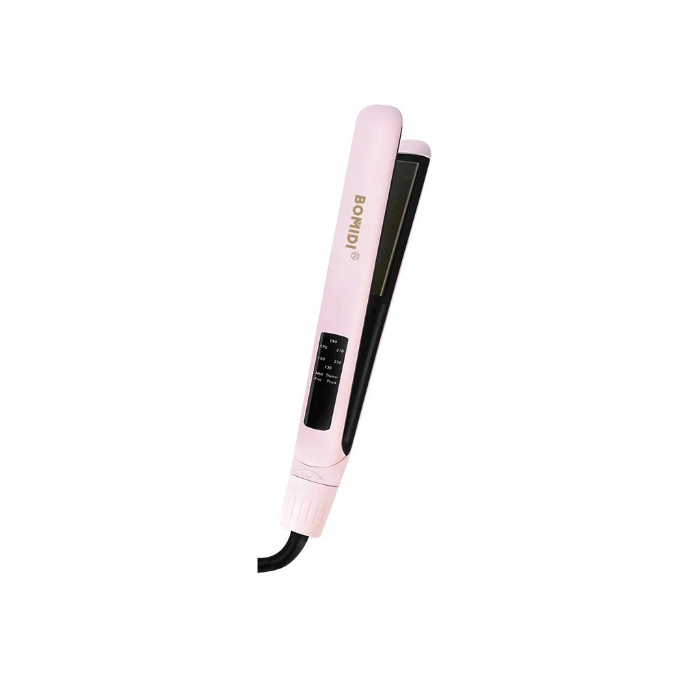 Bomidi HS2 Hair Straightener With Bottom Rotation Gear Adjustment, Smart Thermostat, MCH Tech 15 Second Rapid Heating and Smart Display, Pink