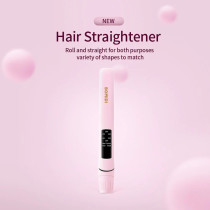 Bomidi HS2 Hair Straightener With Bottom Rotation Gear Adjustment, Smart Thermostat, MCH Tech 15 Second Rapid Heating and Smart Display, Pink