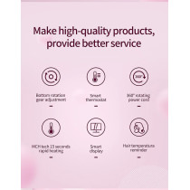 Bomidi HS2 Hair Straightener With Bottom Rotation Gear Adjustment, Smart Thermostat, MCH Tech 15 Second Rapid Heating and Smart Display, Pink