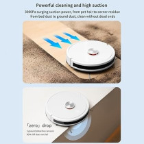 Lydsto R5D 3 in 1 Sweeping And Mopping Vacuum Cleaner With Laser Navigation and Automatic Dust Collection,3000Pa Suction & Advanced Smart Sensor, White