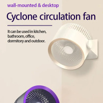 Muxiang Cyclone Circular Fan Charging Edition M55 With Lightweight and Wall-Mounted, Desktop Portable Design, Rechargeable Battery with 4000mAh Battery Life, Three Multiple Speed Settings, White