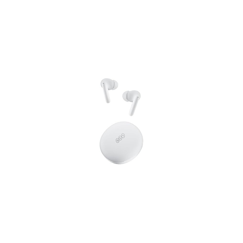 QCY T13 ANC 2 Truly Wireless ANC Earbuds With Noice Cancellation, 30 Hours Long Battery Life, 5.3 Bluetooth Multipoint and Stable Connections, White
