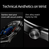 QCY Smart Watch GT2 With 1.43 Amoled Display, Zinc Alloy Watch Frame, Bluetooth Call/Playback, 24 Hour Rate And Sleep Monitor And 100 Plus Sports Modes, Black