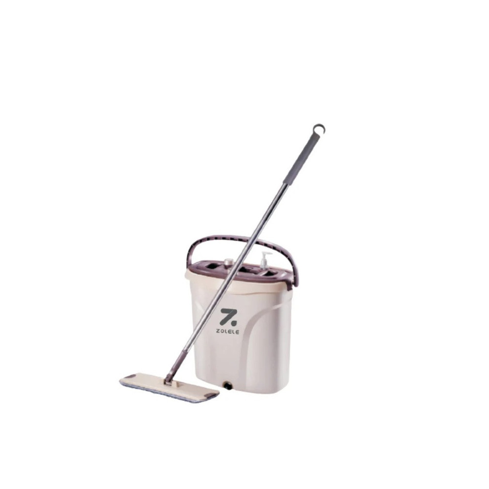 Zolele FM01 Mop Dirt Separation And Washing Integrated Wet and Dry Mop Easy To Use Cleaning Tool With 3 Gears Adjustment and Sewage Separation, White