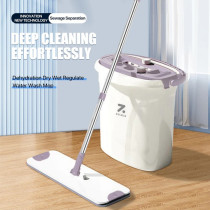 Zolele FM01 Mop Dirt Separation And Washing Integrated Wet and Dry Mop Easy To Use Cleaning Tool With 3 Gears Adjustment and Sewage Separation, White