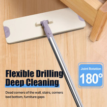 Zolele FM01 Mop Dirt Separation And Washing Integrated Wet and Dry Mop Easy To Use Cleaning Tool With 3 Gears Adjustment and Sewage Separation, White