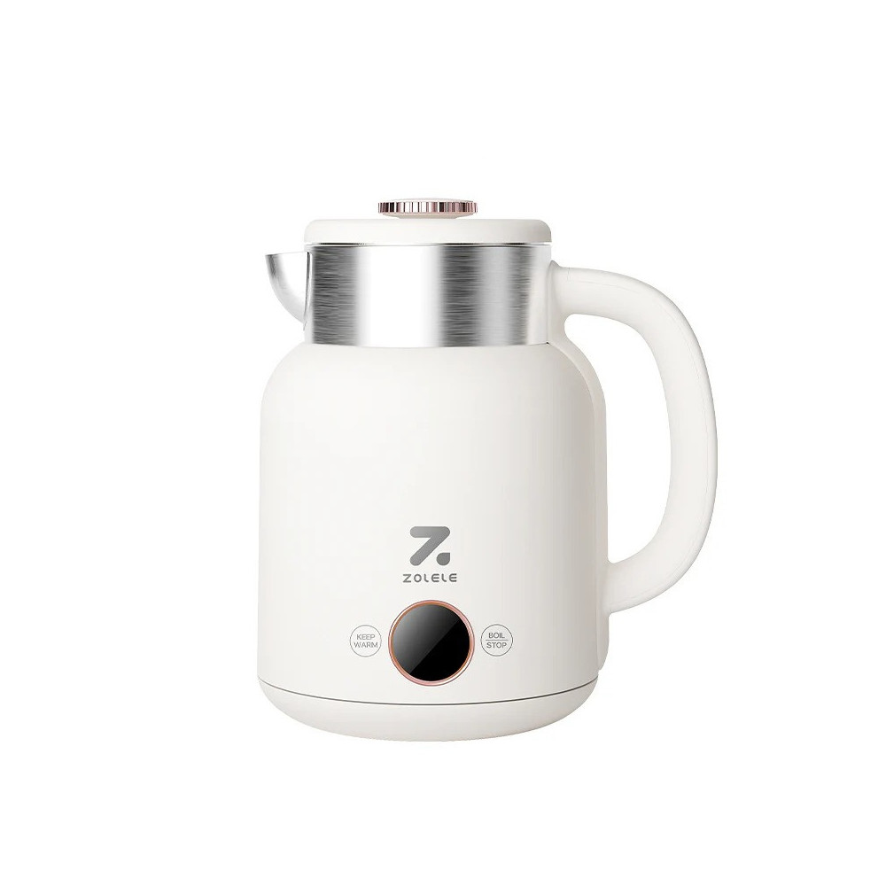 Zolele Smart Electric Kettle HK152 Cordless 1.5L Electric Kettle, Fast Boiling 6 Speed Temperature Settings, Auto Shut Off, LED Indicator Lights, White