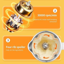 Zolele MB601 Multi Functional Juice Blender And Electric Kettle with 10 Stainless Steel Blades, 4 Blending Modes And 600ml Capacity BPA Free, White