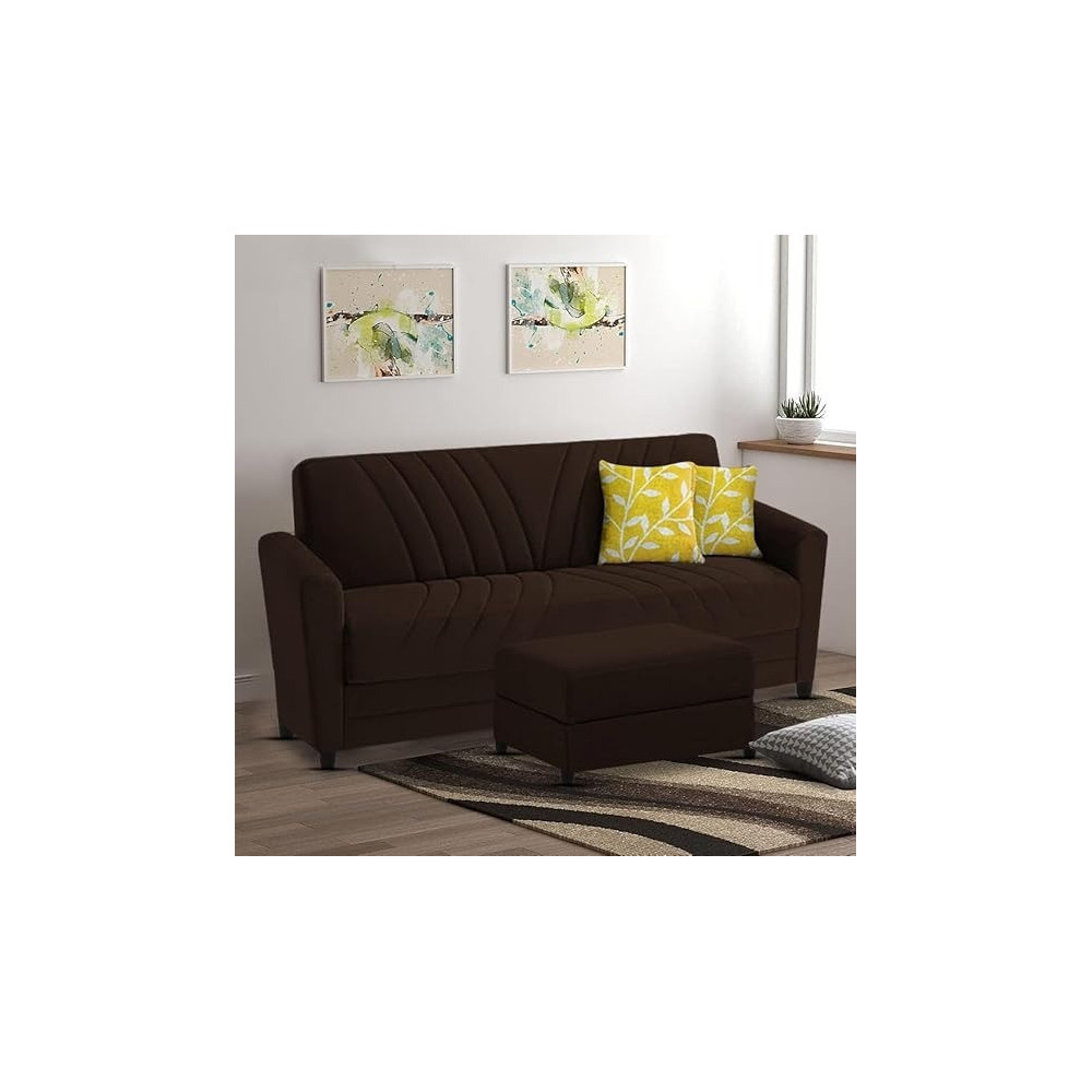 Ripple Furniture Elegance Essence 3 Seater Sofa Set With Ottoman, Brown