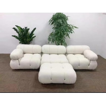 Ripple Furniture Modern Sectional Round Shape Bubble Sofa With Ottoman, White