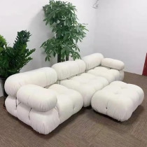 Ripple Furniture Modern Sectional Round Shape Bubble Sofa With Ottoman, White