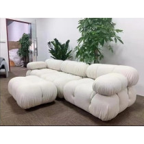 Ripple Furniture Modern Sectional Round Shape Bubble Sofa With Ottoman, White