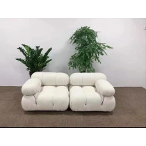 Ripple Furniture Modern Sectional Round Shape Bubble Sofa With Ottoman, White