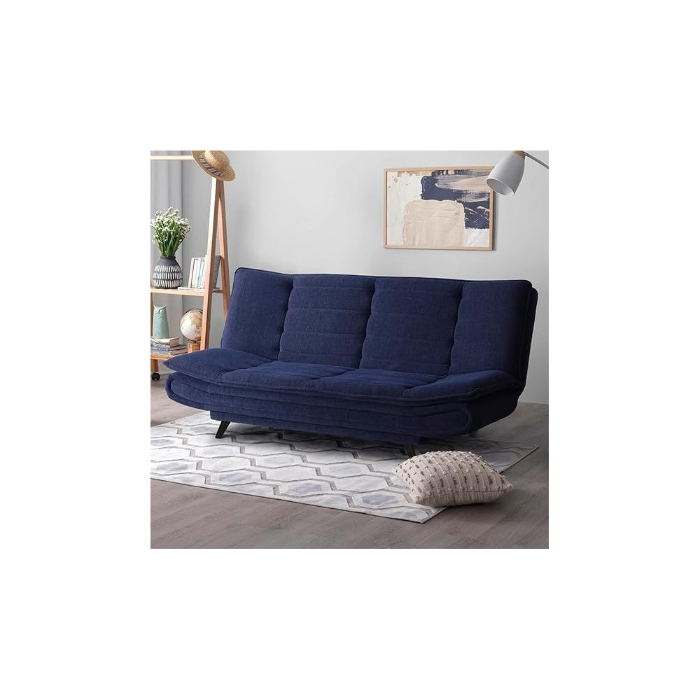 Ripple Furniture Foldable 3 Seater Sofa Cum, Navy Blue