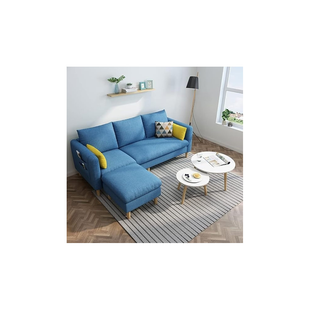 Raj Furniture Sectional Fabric Sofa Set Cotton Furniture Home Apartment Hotel Green, Blue