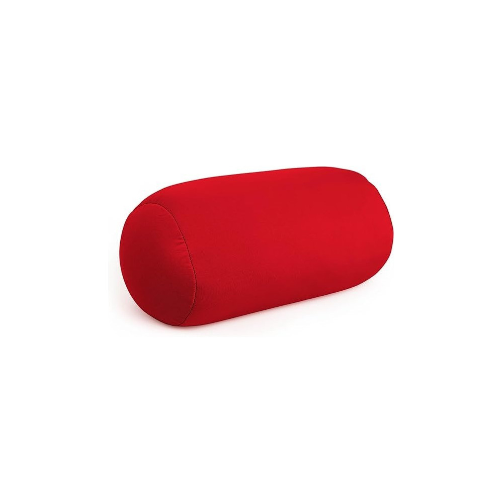Cushie Pillows 7 inches x 12 Inches Microbead Bolster Squishy, Flexible, Extremely Comfortable Roll Pillow, Red