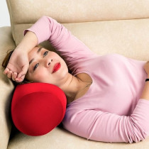 Cushie Pillows 7 inches x 12 Inches Microbead Bolster Squishy, Flexible, Extremely Comfortable Roll Pillow, Red