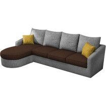 Ripple Furniture Sumptuous Serenity The Round Lounger L-Shape 6 Seater Sofa Set For Your Living Room, LHS, Brown Grey