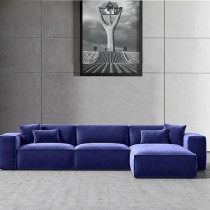 Ripple Furniture L-Shape Modern Style Luxury Home Couch, Left, Purple