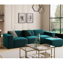 Ripple Furniture 3 Seater Sofa With Ottoman Modern Modular Sofa Set For Living Room Furniture Green Velvet Elegance Carlos Modular Sofa