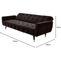 Raj Furniture 2 In 1 Upholstered Flip Sofa Bed, Dark Brown