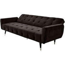 Raj Furniture 2 In 1 Upholstered Flip Sofa Bed, Dark Brown