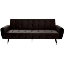 Raj Furniture 2 In 1 Upholstered Flip Sofa Bed, Dark Brown