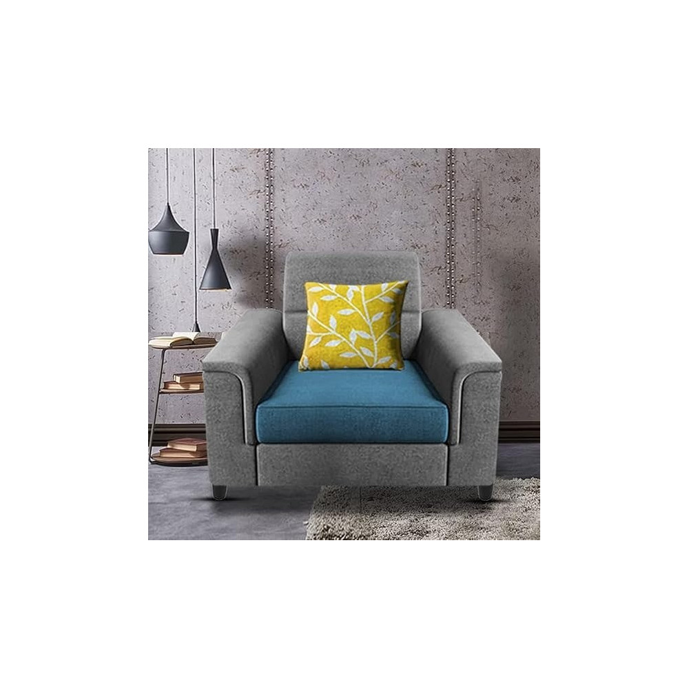 Raj Furniture Single Seater Sofa For Living Room, Turquise Grey