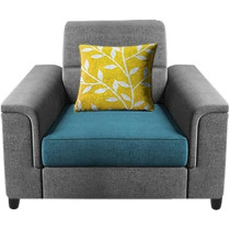 Raj Furniture Single Seater Sofa For Living Room, Turquise Grey