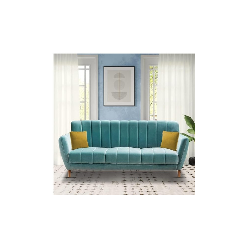 Raj Furniture 3 Seater Sofa Set For Living Room, Turquise