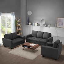 Raj Furniture Modern Fabric Sofa 3 Plus 2 Plus 1 Seater, Stone Grey