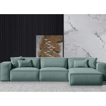 Ripple Furniture L-Shape Modern Style Luxury Home Couch, Left, Green
