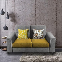 Raj Furniture 2 Seater Sofa Set For Living Room, Yellow Grey