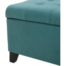 Ripple Furniture Home Modern Fabric Storage Ottoman, Teal