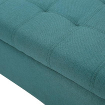 Ripple Furniture Home Modern Fabric Storage Ottoman, Teal