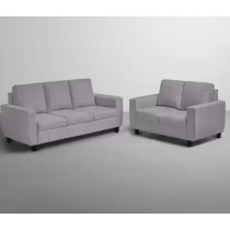 Raj Furniture Modern Fabric Sofa 3 Plus 2 Seater, Stone Grey