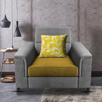 Raj Furniture Single Seater Sofa For Living Room, Yellow Grey