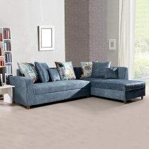 Raj Furniture 6 Seater RHS Sofa For Living Room In Blue Premium Matte Finish