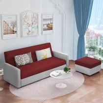 Raj Furniture Luxury 3 Seater Sofa For Living Room In Premium Velvet Fabric, Maroon Grey
