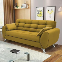 Casaliving Leadown 3 Seater Sofa With Ottman For Living Room Premium Fabric Sofa, Yellow