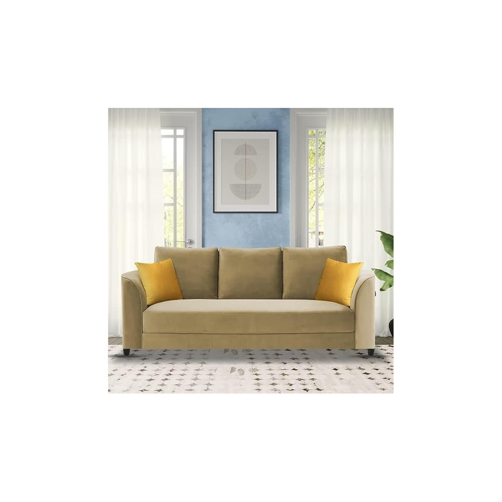Raj Furniture Modern Elegance 3-Seater Sofa Set, Cream